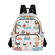 ttyjm Fashion Backpack for Women with Wave Quilted Design Dogs Doing Summer Activities Print - Offers Both Fashion and Functionality.