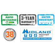 Midland T77VP5 X-Talker 38-Mile 2-Way Radios with Charger & Accessories in Black