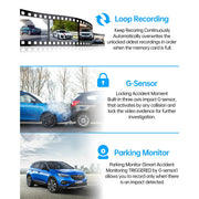 Toguard CE35 4.3 Inch Mirror Dash Cam, Dual Front and Rear Recording, Touchscreen, 170 Wide Angle, Night Vision