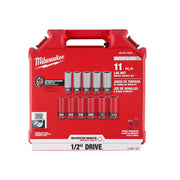 Milwaukee 49-66-7833 SHOCKWAVE Impact-Duty 1/2 in. Drive Deep SAE & Metric Lug Nut Impact Socket Set (11-Piece)