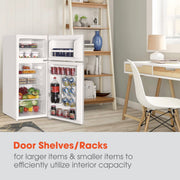 Magic Chef Compact Refrigerator with Freezer, 4.5 Cu. Ft., Reversible Door, Energy Star Qualified, White, HMDR45W