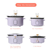 Beautiful 29251 2.5 Qt Dip and Serve Manual Slow Cooker, Lavender, 3 Heat Settings, Dishwasher Safe