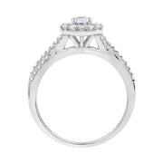 Brilliance Fine Jewelry 1 CTW Lab Grown Diamond Women's Oval Halo Bridal Set