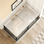 JXXRZ Large Dog Kennel, 64 in, Black Metal Frame, Furniture Style Crate with Lockable Door, Expandable and Foldable