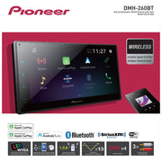 Pioneer DMH-260BT Double Din Car Stereo, 6.8-Inch Capacitive Touchscreen