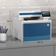 HP Color LaserJet Pro MFP 4301fdw All-in-One Color Laser Printer, Wireless, 35 ppm, 4.3-Inch Touchscreen, White/Blue