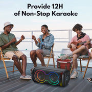 FanFun FF-BS-T20 Bluetooth Speaker, Large Party Speaker with DJ Lights, Remote Control, Double Subwoofer
