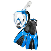 Cressi Baron & Tonga Snorkeling Sets, Clear/Blue , L/XL - Hypoallergenic Silicone