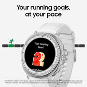 Samsung Galaxy Watch8 Classic Smartwatch, 46mm Stainless Steel Case, White Silicone Band, AMOLED Display, Bluetooth, SM-L505U