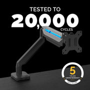 Fellowes Platinum Series Single Monitor Arm for Up to 40-Inch Monitors, Full Motion with 360 Rotation, VESA Mount, Integrated USB Ports, Black, 8043301