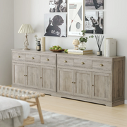 Homfa 1040291 Sideboard Storage Cabinet with 3 Drawers & 3 Doors, 53.54'' Wide Buffet Cabinet for Dining Room, GraY