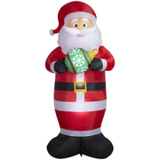 Holiday Time Santa Holding Ornament Christmas Airblown Yard Inflatable, Multicolor, 10 ft, Built-in LED Lights