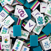 Hangyong 160 Pieces American Mahjong Tile Set, 1.2 in Large 4-Layer Acrylic Tiles with Marbleized Jade Green Back