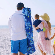 Ammsun Beach Cabana Tent 6.2'x6.2' with Side Wall UPF 50+ Easy Setup Canopy Shade Blue Coral