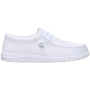 Heydude Wally Funk Mono Men's Casual Shoes, White, Slip-On Loafers with Elastic Laces and Removable Foam Insoles, Size 12M, 40011-100