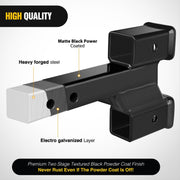 Nilight Trailer Dual Hitch Extender, 2 Inch Receiver, Adjustable 2 or 4 Inch Rise or Drop, Matte Black Powder Coated Forged Steel, 10,000 lbs Capacity, 92168B