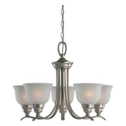Sea Gull Lighting 31626-962 Chandelier with Satin EtchedGlass Shades, Brushed Nickel Finish