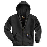 Carhartt Marquette Men's Midweight Full-Zip Hooded Sweatshirt, Loose Fit, Black, Small, K122-BLK