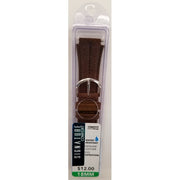 Watchbands Water Resistant Leather Straps, Brown - Stainless steel buckle