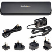 StarTech.com Dual Monitor USB 3.0 Docking Station with HDMI, DVI, VGA, 3 USB 3.0 Ports, Gigabit Ethernet, Audio Jack, Black USB3SDOCKHDV