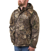 Realtree APX Insulated Hunting Parka, Waterproof, Windproof, Breathable, Sherpa-Lined Pockets, Adjustable Hood, Safety Harness Compatible, Mid-Length, Sizes S-3XL
