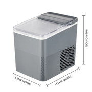 Mainstays MS5502550614-08 Countertop Ice Maker, Soothing Grey, 9 Bullet Cubes, 2 Ice Sizes, 26 lbs/24H