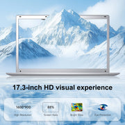 Akocrsiy 17.3 Inch Laptop Computer, AMD 3020e 2.6 GHz Processor, 8GB DDR4 RAM, 256GB SSD, Windows 11 Pro, 1600x900 HD Display, Wi-Fi 5, Bluetooth 5.0, Gray, XT173R-T