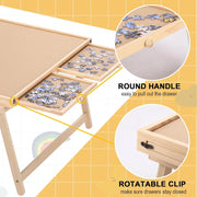 G TALECO GEAR PTZS008 Puzzle Board 1500 Pieces, Wooden Jigsaw Table w/4 Drawers & Cover, 34.3x26.5