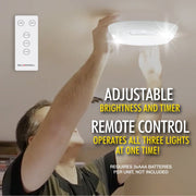 E. Mishan & Sons Inc 9308 Bell Howell Puck Lights 3-Pack LED with Remote