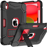 SUPNICE Rugged Heavy Duty Shockproof Tablet Case with Kickstand and Pencil Holder for New iPad A16 11th Generation 11 Inch and 10th Generation 10.9 Inch, Black and Red