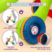LINXUXIE 3 in 1 Baby Walker Activity Center with Adjustable Handle, Speed Control, Music Panel, Red, Infant 6-12 Months