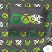 Xbox 3-Piece Twin Sheet Set, Vibrant Xbox Theme, Microfiber, Black, Child Bedding, JF24179WMCD