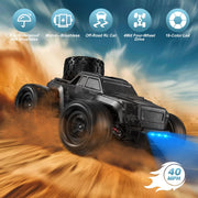 AUOSHI 1613 1:16 Brushless Remote Control Car, 40+ MPH Off-Road RC Truck, 4WD All-Terrain, Dual Batteries, LED Lights, Waterproof, Full Metal Drive Shaft, Black