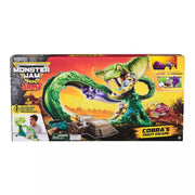 Monster Jam 6072595 Mini Jams Cobras Crazy Escape Motorized Playset, 28-Inch Jungle Track, 2 Exclusive Die-Cast Trucks, Multicolor