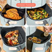 Made By Gather Beautiful 6 Qt Air Fryer with TurboCrisp Technology, EverGood Ceramic Nonstick Coating, Sage Green, 29457