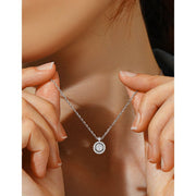 MomentWish US-MP75057B Simulaed Diamond Moissanite Necklaces for Women, Horseshoe, Sterling Silver