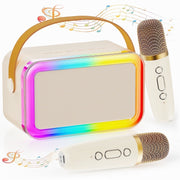 JYX D36-T Karaoke Machine, Mini Karaoke Machine for Kids Adult, Bluetooth Speaker with 2 Microphones, Portable Singing Speaker