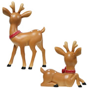 Holiday Time Blow Mold Vintage Deer Outdoor Christmas Decoration, Multicolor, Set of 2