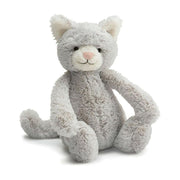 Jellycat Bashful Grey Kitty Stuffed Animal, Medium 12 inches