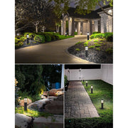 SUNVIE Low Voltage Pathway Lights 8-Pack, 3W LED, 150 Lumens, 3000K Warm White, Aluminum Bollard Landscape Lighting, Black Finish, LYAWB0308C