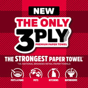 Georgia Pacific Brawny Tear-A-Square 3-Ply Paper Towels, White, 12 Double Rolls (24 Regular Rolls), 76 Sheets per Roll