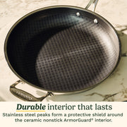 Cuisinart FusionPlus Stainless Steel 10-Inch Skillet with PFAS-Free PURELYSEAR Ceramic Nonstick, ArmorGuard Scratch-Resistant Interior, Cool Grip Handles, Aluminum-Encapsulated Base, FPS22-24