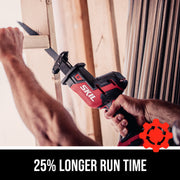 Skil PWR Core 20 Brushless 20V Compact Reciprocating Saw, Digital Motor, Dual LED Lights, Variable Speed Trigger, RS5825B-00