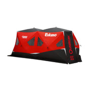 Eskimo Outbreak 850XDP Ice Fishing Shelter, StormShield Insulated Fabric, Dual No-Trip Doors, 7-9 Person, Red/Black, 50850