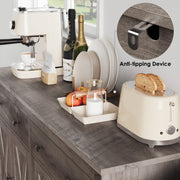 Homfa 1047723 4-Doors 2-Drawers Farmhouse Buffet Cabinet w/Storage, Grey