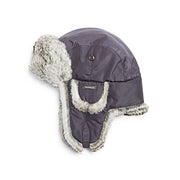 Crown Cap 2-96355 Taslan Aviator Hat with Rabbit Trim, XL, Charcoal/Grey,