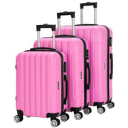 Zimtown 3-Piece Nested Spinner Suitcase Luggage Set with TSA Lock, Pink