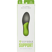 Sof Sole FIT Neutral Arch Comfort Insoles, Full-Length Foam Cushioning, Grey, Women's 7-8/Men's 5-6, FitW-W