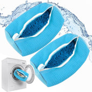 JIAOYUNLILI Shoe Washing Machine Bag Laundry Bag, Sneaker Washing Bag, 7 x 15 inch, (Blue 2pcs)