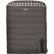 Teton Sports Fahrenheit Mammoth +20F Double-Wide Sleeping Bag with Cotton Flannel Liner, Grey Red, 94x62 in, 1064